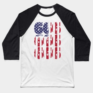 666 Satanic American Flag Baseball T-Shirt